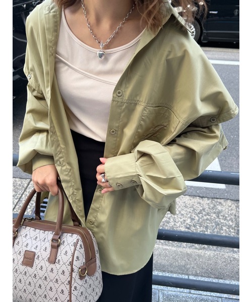 JUMELLE(ジュメロ)の「アタッチスリーブシャツ(Tシャツ/カットソー・レディース・ピンク/グリーン・FREE)」の22枚目の写真