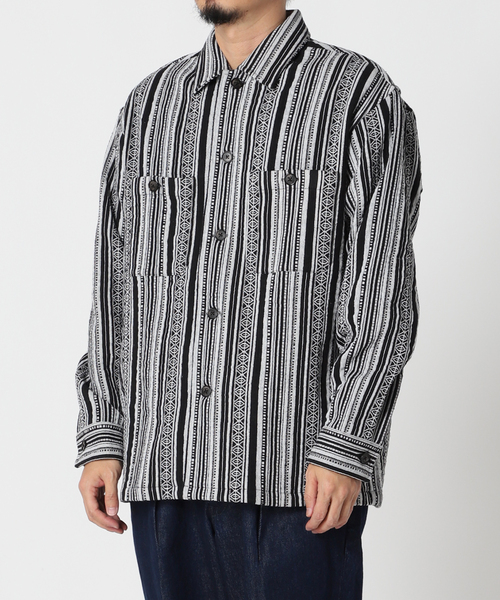 JOURNAL STANDARD relume(ジャーナルスタンダード レリューム)の「パターンゴブラン CPO シャツジャケット(ブルゾン・メンズ・ブラック/ブラック系その他/ブルー系その他・MEDIUM/LARGE)」の6枚目の写真