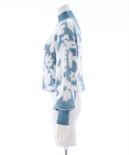 clear（クリア）の「フェザージャガードショート丈ニットトップス（ニット/セーター・レディース・ブルーグレー/ブラウン/オレンジ/ライトグレー/サックスブルー・F）」の10枚目の写真