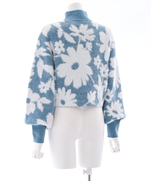 clear（クリア）の「フェザージャガードショート丈ニットトップス（ニット/セーター・レディース・ブルーグレー/ブラウン/オレンジ/ライトグレー/サックスブルー・F）」の11枚目の写真