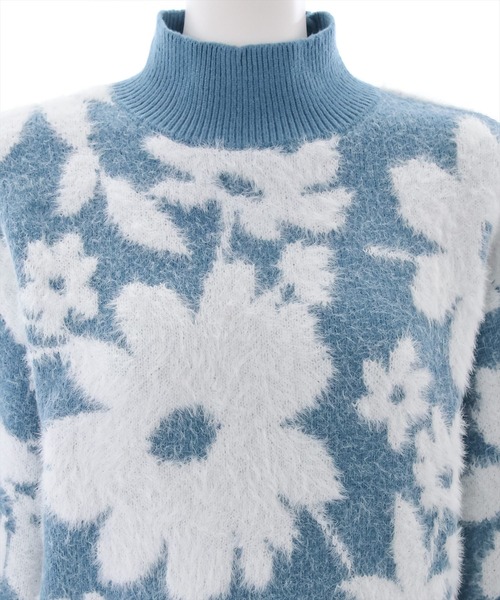 clear（クリア）の「フェザージャガードショート丈ニットトップス（ニット/セーター・レディース・ブルーグレー/ブラウン/オレンジ/ライトグレー/サックスブルー・F）」の8枚目の写真