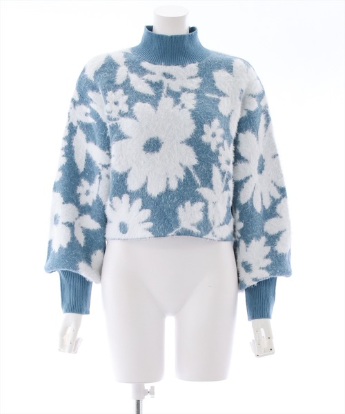 clear（クリア）の「フェザージャガードショート丈ニットトップス（ニット/セーター・レディース・ブルーグレー/ブラウン/オレンジ/ライトグレー/サックスブルー・F）」の22枚目の写真