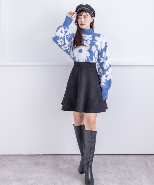 clear（クリア）の「フェザージャガードショート丈ニットトップス（ニット/セーター・レディース・ブルーグレー/ブラウン/オレンジ/ライトグレー/サックスブルー・F）」の15枚目の写真