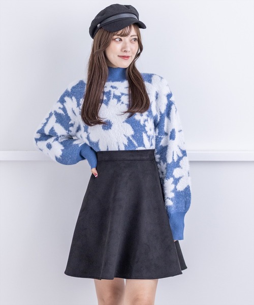 clear（クリア）の「フェザージャガードショート丈ニットトップス（ニット/セーター・レディース・ブルーグレー/ブラウン/オレンジ/ライトグレー/サックスブルー・F）」の16枚目の写真