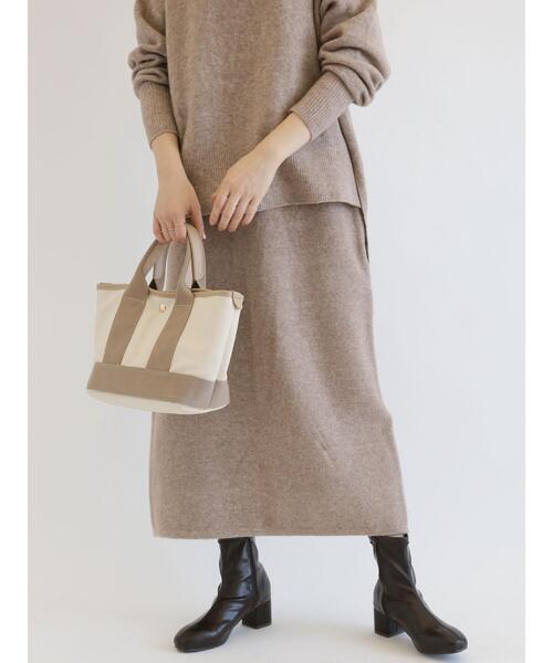 Samansa Mos2 blue(サマンサモスモスブルー)の「ふわもちシフォンニットスカート(スカート・レディース・キナリ/ブラウン/ブラック・フリ-)」の4枚目の写真