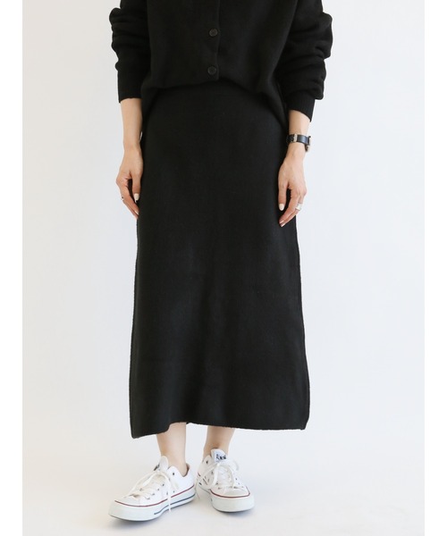Samansa Mos2 blue(サマンサモスモスブルー)の「ふわもちシフォンニットスカート(スカート・レディース・キナリ/ブラウン/ブラック・フリ-)」の3枚目の写真