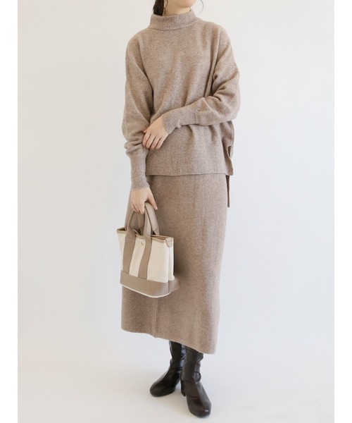 Samansa Mos2 blue(サマンサモスモスブルー)の「ふわもちシフォンニットスカート(スカート・レディース・キナリ/ブラウン/ブラック・フリ-)」の10枚目の写真