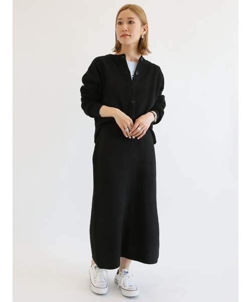 Samansa Mos2 blue(サマンサモスモスブルー)の「ふわもちシフォンニットスカート(スカート・レディース・キナリ/ブラウン/ブラック・フリ-)」の5枚目の写真