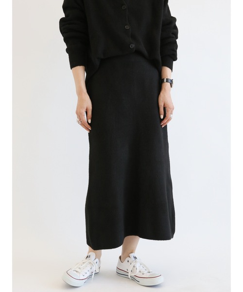 Samansa Mos2 blue(サマンサモスモスブルー)の「ふわもちシフォンニットスカート(スカート・レディース・キナリ/ブラウン/ブラック・フリ-)」の8枚目の写真