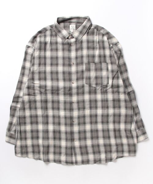 ＪＵＧＬＡＮＳ（ユグランス）の「【Revo.】ルーズシルエットオンブレチェックロングスリーブシャツ/メンズ（シャツ/ブラウス・メンズ・ブラック/グレー/ネイビー・M/L）」の10枚目の写真