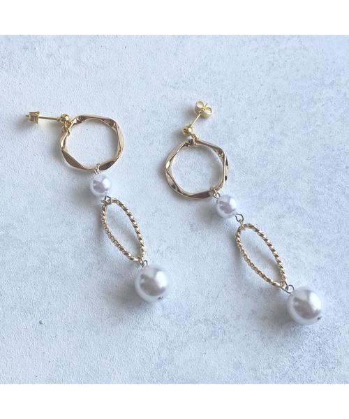 tone（トーン）の「【-lensa-】パールビーズでイマドキピアス(MA)（ピアス（両耳用）・レディース・ゴールド・FREE）」の3枚目の写真