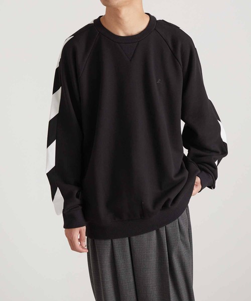 agnes b.（アニエスベー）の「【WEB限定】【agnes b. pour ADAM ET ROPE'】SWEAT SENGA MIXTE BANDE/UNISEX（スウェット・メンズ・ブラック・L/XL）」の2枚目の写真