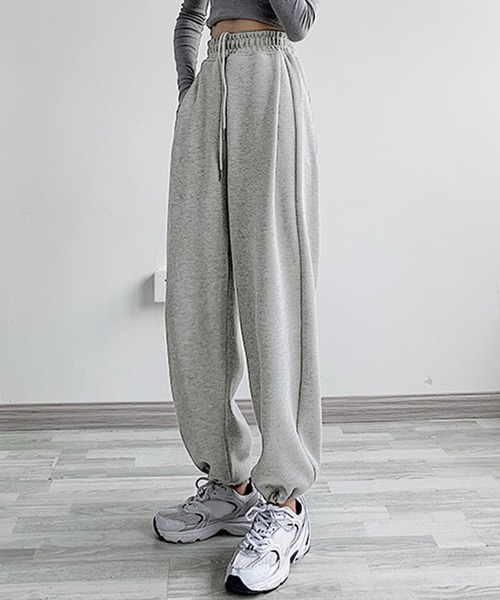 レディース 裏起毛スウェットジョガーパンツ（スウェットパンツ