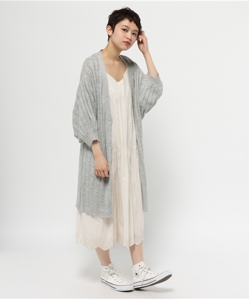 Chico（チコ）の「7分袖モモンガロングカーデ（カーディガン/ボレロ・レディース・グレー/アイボリー/ホワイト・FREE）」の6枚目の写真
