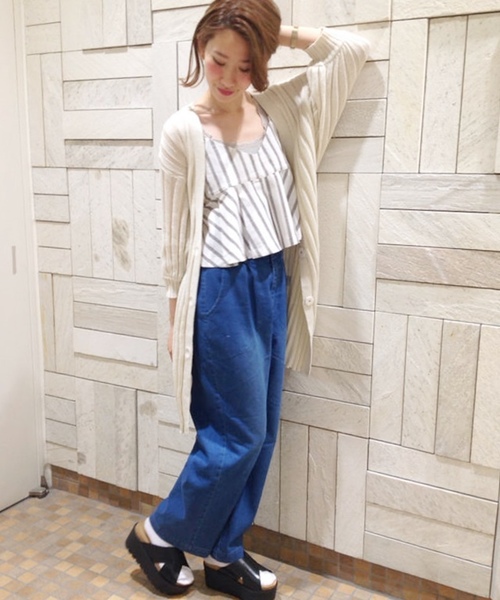 Chico（チコ）の「7分袖モモンガロングカーデ（カーディガン/ボレロ・レディース・グレー/アイボリー/ホワイト・FREE）」の7枚目の写真