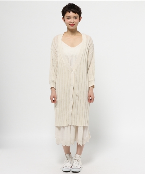 Chico（チコ）の「7分袖モモンガロングカーデ（カーディガン/ボレロ・レディース・グレー/アイボリー/ホワイト・FREE）」の8枚目の写真