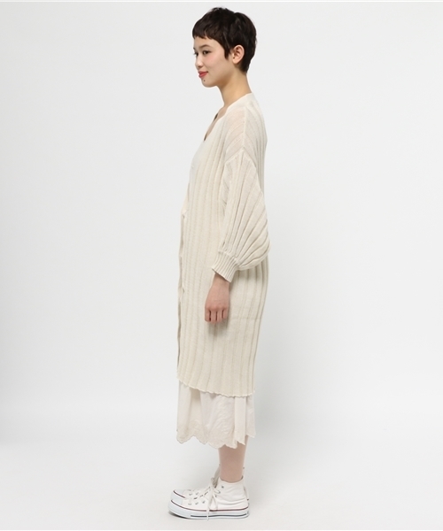 Chico（チコ）の「7分袖モモンガロングカーデ（カーディガン/ボレロ・レディース・グレー/アイボリー/ホワイト・FREE）」の9枚目の写真