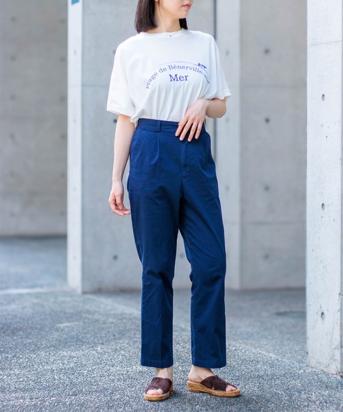 【新品未使用】 D.M.G ドミンゴ ツイルストレッチ タイディ パンツ L D.M.G. トラウザーパンツ ドミンゴ レディース ツイルストレッチ
