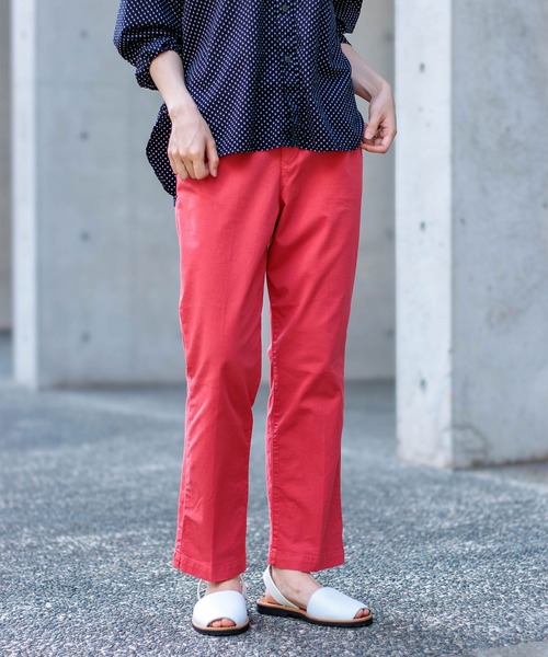 D.M.G.（ドミンゴ）の「[D.M.G. / ディーエムジー] ツイルストレッチ タイディパンツ（チノパンツ・レディース・オリーブ/ナチュラル/ベージュ/ブラック/エメラルド/チェリーピンク/チョコ/ネイビー・L/S/SS/M）」の22枚目の写真