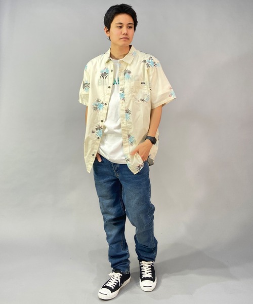 BILLABONG(ビラボン)の「BILLABONG/ビラボン 柄シャツ/総柄 サマーシャツ/半袖シャツ BD011-120(シャツ/ブラウス・メンズ・ホワイト×ブルー/ブラック×ブルー/ネイビー・M/L)」の10枚目の写真