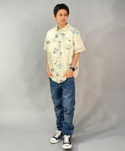 BILLABONG(ビラボン)の「BILLABONG/ビラボン 柄シャツ/総柄 サマーシャツ/半袖シャツ BD011-120(シャツ/ブラウス・メンズ・ホワイト×ブルー/ブラック×ブルー/ネイビー・M/L)」の9枚目の写真