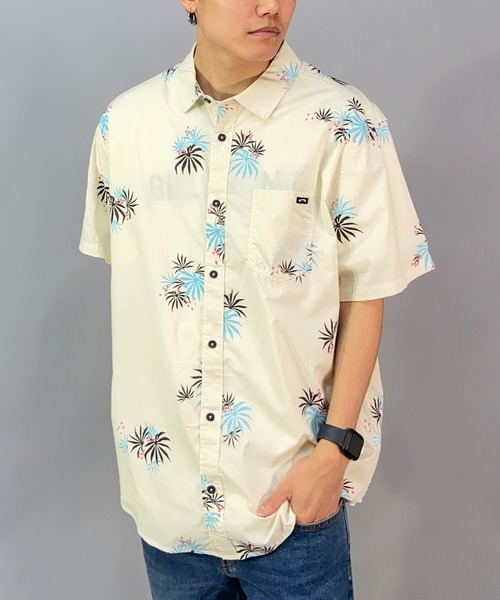 BILLABONG(ビラボン)の「BILLABONG/ビラボン 柄シャツ/総柄 サマーシャツ/半袖シャツ BD011-120(シャツ/ブラウス・メンズ・ホワイト×ブルー/ブラック×ブルー/ネイビー・M/L)」の4枚目の写真