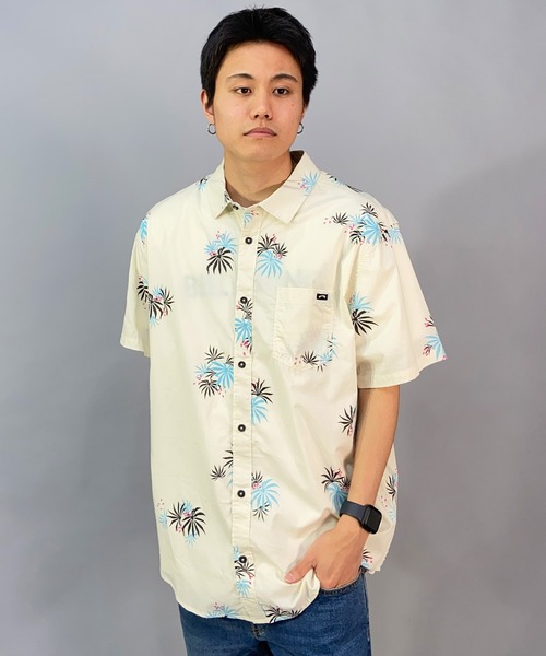 BILLABONG(ビラボン)の「BILLABONG/ビラボン 柄シャツ/総柄 サマーシャツ/半袖シャツ BD011-120(シャツ/ブラウス・メンズ・ホワイト×ブルー/ブラック×ブルー/ネイビー・M/L)」の5枚目の写真