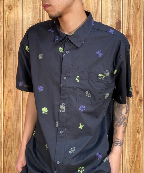 BILLABONG(ビラボン)の「BILLABONG/ビラボン 柄シャツ/総柄 サマーシャツ/半袖シャツ BD011-120(シャツ/ブラウス・メンズ・ホワイト×ブルー/ブラック×ブルー/ネイビー・M/L)」の14枚目の写真