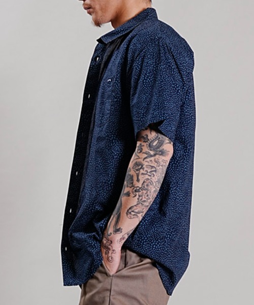 BILLABONG(ビラボン)の「BILLABONG/ビラボン 柄シャツ/総柄 サマーシャツ/半袖シャツ BD011-120(シャツ/ブラウス・メンズ・ホワイト×ブルー/ブラック×ブルー/ネイビー・M/L)」の21枚目の写真