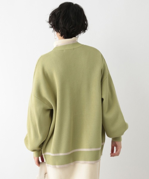 RAGEBLUE（レイジブルー）の「配色ミラノリブカーディガン（カーディガン/ボレロ・レディース・ホワイト/グリーン/レッド/グレー・FREE）」の5枚目の写真