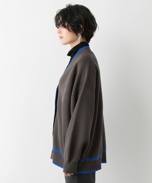 RAGEBLUE（レイジブルー）の「配色ミラノリブカーディガン（カーディガン/ボレロ・レディース・ホワイト/グリーン/レッド/グレー・FREE）」の6枚目の写真