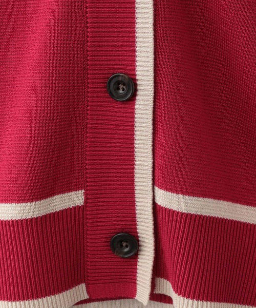 RAGEBLUE（レイジブルー）の「配色ミラノリブカーディガン（カーディガン/ボレロ・レディース・ホワイト/グリーン/レッド/グレー・FREE）」の14枚目の写真