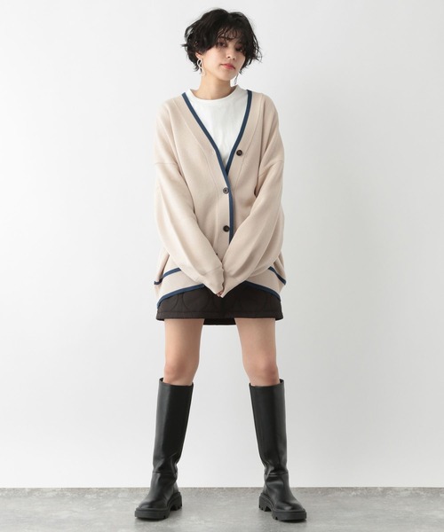 RAGEBLUE（レイジブルー）の「配色ミラノリブカーディガン（カーディガン/ボレロ・レディース・ホワイト/グリーン/レッド/グレー・FREE）」の16枚目の写真