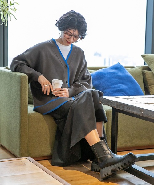 RAGEBLUE（レイジブルー）の「配色ミラノリブカーディガン（カーディガン/ボレロ・レディース・ホワイト/グリーン/レッド/グレー・FREE）」の18枚目の写真