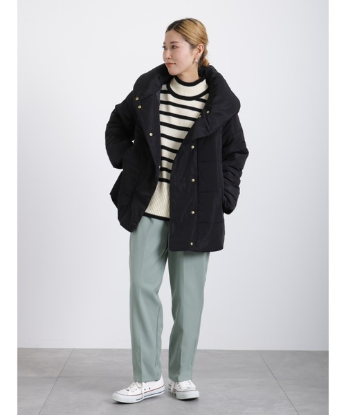 Samansa Mos2 blue（サマンサモスモスブルー）の「ボーダーニットプルオーバー（ニット/セーター・レディース・ブラウン/グレー/キナリ・ﾌﾘ-）」の9枚目の写真