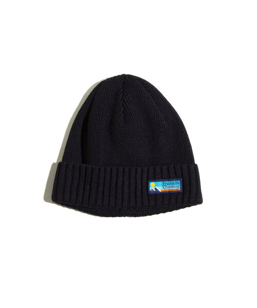 Franklin Climbing(フランクリンクライミング)の「【Franklin Climbing/フランクリンクライミング】ニットキャップ ワンポイントロゴ(ニットキャップ/ビーニー・メンズ・サックスブルー/ブラック/グリーン/オレンジ/キナリ・FREE)」の3枚目の写真