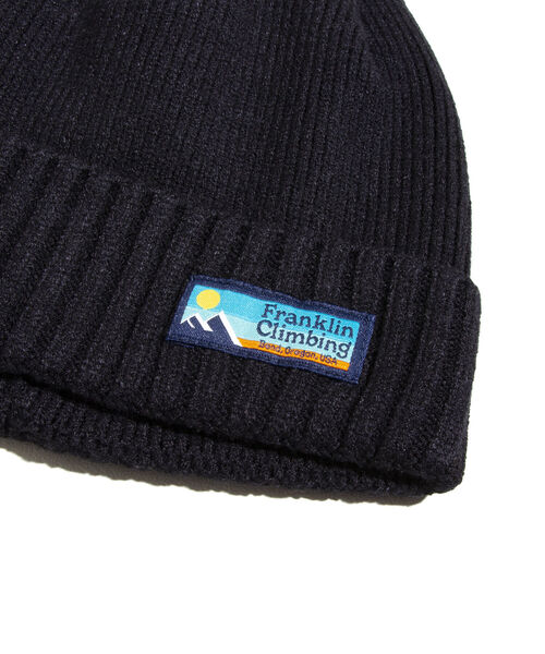 Franklin Climbing(フランクリンクライミング)の「【Franklin Climbing/フランクリンクライミング】ニットキャップ ワンポイントロゴ(ニットキャップ/ビーニー・メンズ・サックスブルー/ブラック/グリーン/オレンジ/キナリ・FREE)」の7枚目の写真