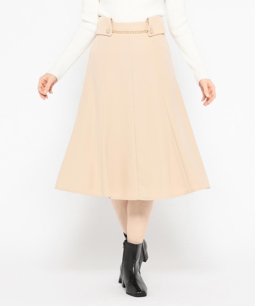 MISCH MASCH（ミッシュマッシュ）の「チェーン付きフレアースカート（スカート・レディース・ブラウン/ブラック/ベージュ・SMALL/MEDIUM）」の10枚目の写真