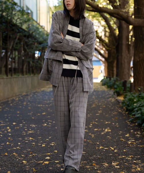 Nora Lily（ノラリリー）の「【Nora Lily】3タック「チェック」パンツ