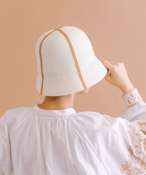 ear PAPILLONNER（イアパピヨネ）の「【SUM1 STYLE（スミスタイル）】ラインバケットハット（ハット・レディース・ブラック/ホワイト・FREE）」の7枚目の写真