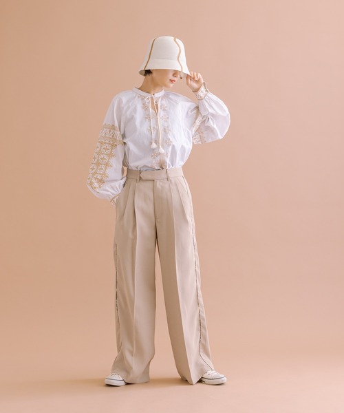 ear PAPILLONNER（イアパピヨネ）の「【SUM1 STYLE（スミスタイル）】ラインバケットハット（ハット・レディース・ブラック/ホワイト・FREE）」の9枚目の写真