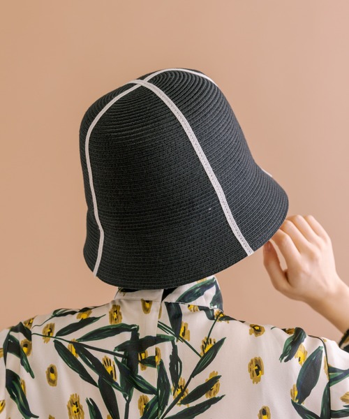 ear PAPILLONNER（イアパピヨネ）の「【SUM1 STYLE（スミスタイル）】ラインバケットハット（ハット・レディース・ブラック/ホワイト・FREE）」の13枚目の写真