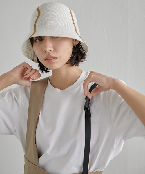ear PAPILLONNER（イアパピヨネ）の「【SUM1 STYLE（スミスタイル）】ラインバケットハット（ハット・レディース・ブラック/ホワイト・FREE）」の19枚目の写真