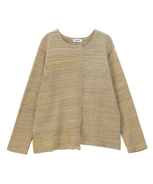 Plantation(プランテーション)の「カスリ調MIX天竺 / プルオーバー / (O)(Tシャツ/カットソー・レディース・ブルー/イエロー・M size)」の2枚目の写真