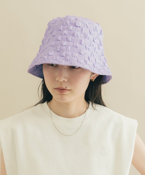 SMELLY（スメリー）の「ポコポコバケットハット（ハット・レディース・ブラック/アイボリー/ミント/ラベンダー・-）」の5枚目の写真