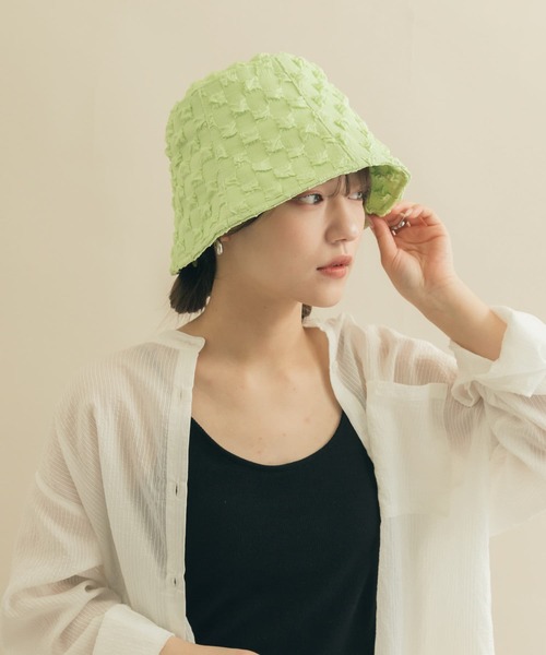 SMELLY（スメリー）の「ポコポコバケットハット（ハット・レディース・ブラック/アイボリー/ミント/ラベンダー・-）」の12枚目の写真