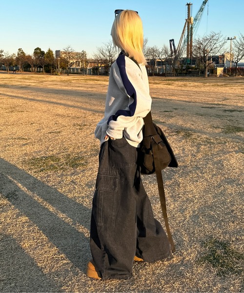 sedacle(セダクル)の「スーパーワイドデニム(カーゴパンツ・メンズ・ブラック/インディゴブルー・SMALL/MEDIUM/LARGE)」の15枚目の写真