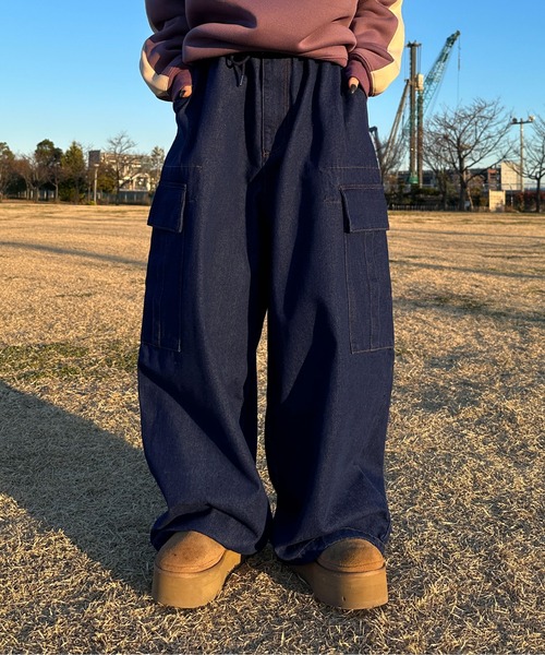 sedacle(セダクル)の「スーパーワイドデニム(カーゴパンツ・メンズ・ブラック/インディゴブルー・SMALL/MEDIUM/LARGE)」の21枚目の写真
