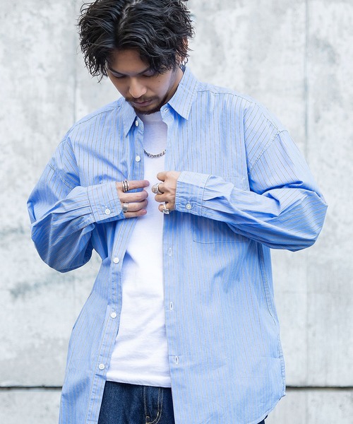 CavariA（キャバリア）の「『CavariA/キャバリア』ブロードオーバーサイズシャツ（シャツ/ブラウス・メンズ・ベージュ/ブラウン/ホワイト/ブルー/ブルー系1/モカ/ホワイト系1/ブルー系2・M/L）」の7枚目の写真