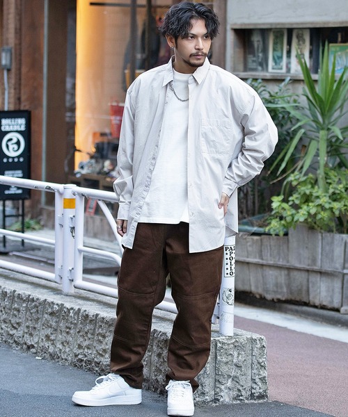 CavariA（キャバリア）の「『CavariA/キャバリア』ブロードオーバーサイズシャツ（シャツ/ブラウス・メンズ・ベージュ/ブラウン/ホワイト/ブルー/ブルー系1/モカ/ホワイト系1/ブルー系2・M/L）」の21枚目の写真